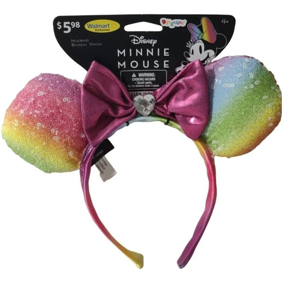 Disguise Minnie Mouse Headband Mouse Ears Halloween Girls Sequins Dress Up NEW - Picture 1 of 7